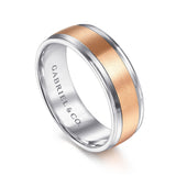14K White Gold, 14K Rose Gold Wedding Band MBM0172-70T4JJJ