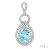 Pear Shape Gemstone & Diamond Earrings