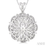 Silver Medallion Diamond Pendant