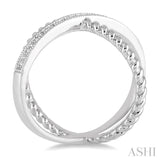 1/20 Ctw Round Cut Diamond 'X' Ring in Sterling Silver