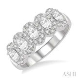 Oval Shape 5 Stone Diamond Wedding Band