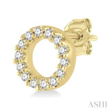 1/10 Ctw Circular Round Cut Diamond Petite Fashion Earrings in 10K Yellow Gold