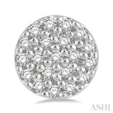 1/8 Ctw Disc Shape Round Cut Diamond Petite Fashion Earrings in 10K White Gold