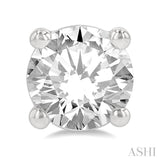 1 Ctw Round Cut Diamond Stud Earrings in 14K White Gold