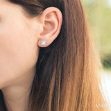 1 Ctw Round Cut Diamond Stud Earrings in 14K White Gold