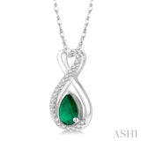 Pear Shape Gemstone & Diamond Pendant