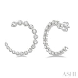 Graduated Diamond Half Hoop Earrings