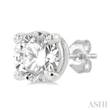 1 1/4 Ctw Round Cut Diamond Stud Earrings in 14K White Gold