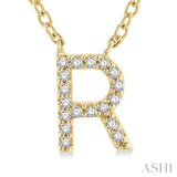 'R' Initial Diamond Pendant