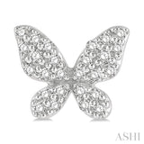 1/5 Ctw Butterfly Motif Round Cut Diamond Petite Fashion Earrings in 14K White Gold