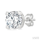 1/5 Ctw Round Cut Diamond Stud Earrings in 14K White Gold