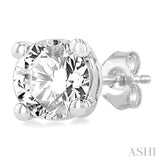 1/5 Ctw Round Cut Diamond Stud Earrings in 14K White Gold
