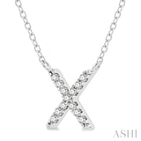 'X' Initial Diamond Pendant