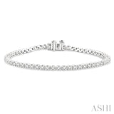 2 Ctw Round Cut Diamond Tennis Bracelet in 14K White Gold