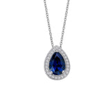 Pear-Shaped Halo Necklace