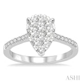 Pear Shape Lovebright Essential Diamond Engagement Ring