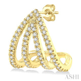 1/3 Ctw Petite Claw Round Cut Diamond Fashion Stud Earrings in 10K Yellow Gold