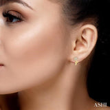 1/8 Ctw Floral Round Cut Diamond Petite Fashion Stud Earrings in 10K Yellow Gold