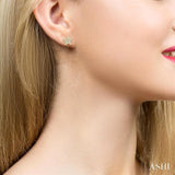 1/10 Ctw Star Round Cut Diamond Petite Fashion Earrings in 10K Yellow Gold
