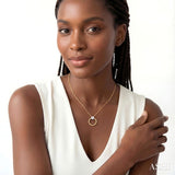1/6 Ctw Round Cut Diamond Bead Shank Round Shape Lovebright Pendant With Chain in 10K Yellow and White Gold