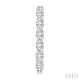1 7/8 Ctw North-South Oval Cut Diamond Fashion Hoop Earring in 14K White Gold