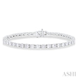 5 1/2 ctw East West Oval Cut Diamond Fashion Tennis bracelet in 14K White Gold