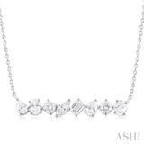 Mixed Shape Scatter Diamond Fashion Necklace