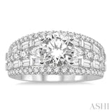 Round Shape Semi-Mount Diamond Engagement Ring