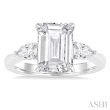 Emerald Shape Semi-Mount Diamond Engagement Ring
