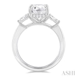 Emerald Shape Semi-Mount Diamond Engagement Ring
