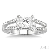 Princess Shape Semi-Mount Diamond Engagement Ring