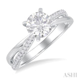 Round Shape Semi-Mount Diamond Engagement Ring