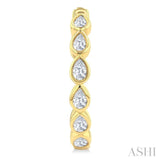1 Ctw Bezel Set Pear Cut Diamond Fashion Hoop Earrings in 14K Yellow Gold
