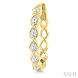 1 Ctw Bezel Set Pear Cut Diamond Fashion Hoop Earrings in 14K Yellow Gold