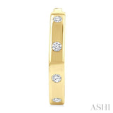 1/3 Ctw Flush Bezel Set Diamond Fashion Hoop Earrings in 14K Yellow Gold