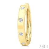 1/3 Ctw Flush Bezel Set Diamond Fashion Hoop Earrings in 14K Yellow Gold