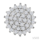 1/5 Ctw Petite Round Shape Round Cut Diamond Cluster Fashion Stud Earrings in 10K White Gold