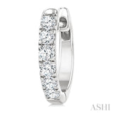 1/2 Ctw Round Cut Diamond Hoop Earrings in 14K White Gold