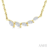 1/3 Ctw Graduated Marquise Cut Diamond Fashion Necklace in 14K Yellow Gold