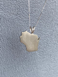 14k Wisconsin solid white gold Pendant
