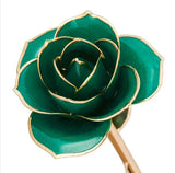 Teal Gold Dipped Rose
