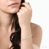Silver Infinity Shape Lariat Diamond Bracelet