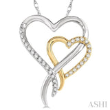 Twin Heart Shape Diamond Pendant