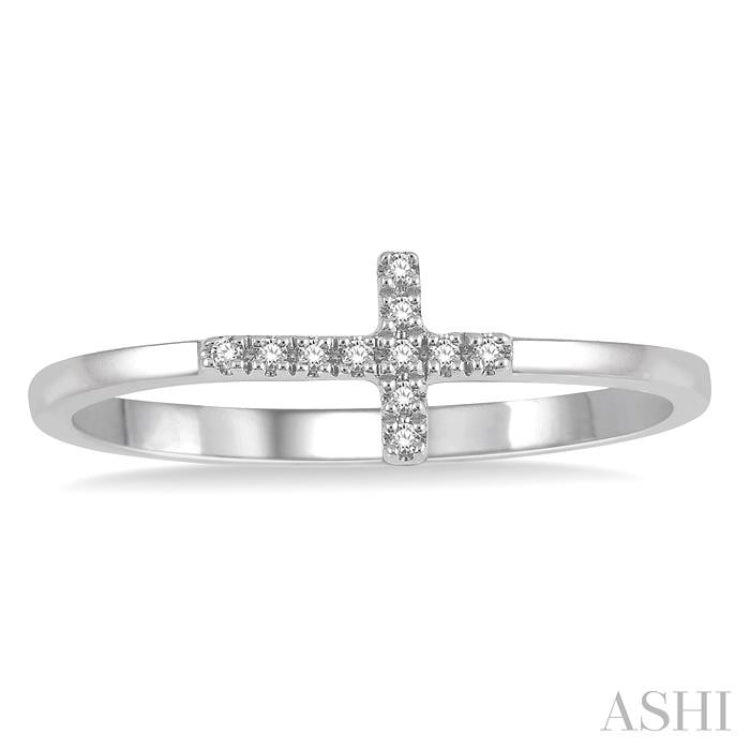 Light Weight Diamond Fashion Cross Ring