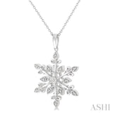 Silver Diamond Snow Flake Pendant