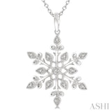 Silver Diamond Snow Flake Pendant