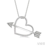 1/20 ctw Heart and Arrow Round Cut Diamond Pendant With Chain in Silver