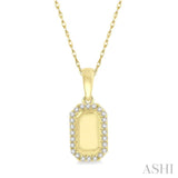 1/10 ctw Round Cut Diamond Tag Pendant With Chain in 10K Yellow Gold
