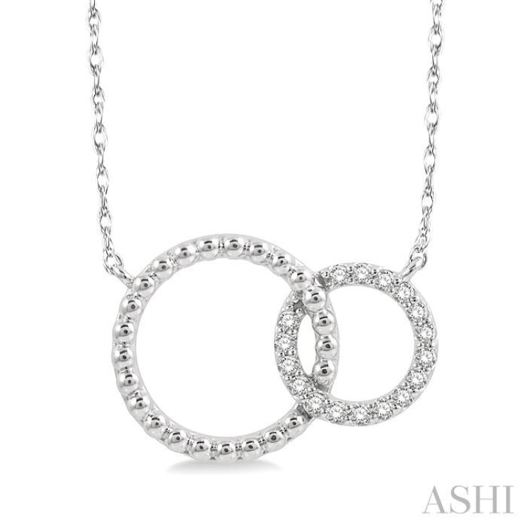 Double Circle Necklace in White Gold - Gold River Jewellers