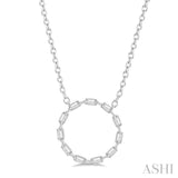 1/4 ctw Circle Round Cut Diamond Necklace in 14K White Gold